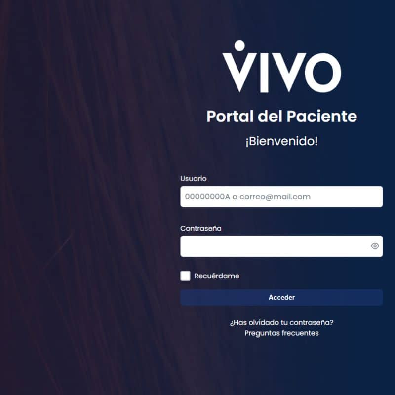 Acceso al portal del paciente, en VIVO.